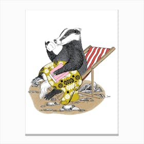 Badger On The Beach Canvas Print