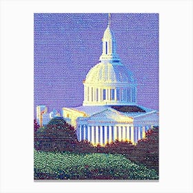 Washington, City Us  Pointillism Canvas Print