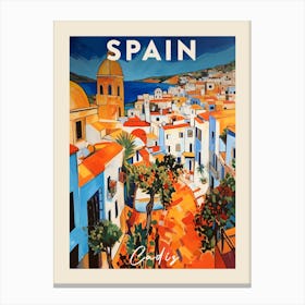 Cadiz Spain 1 Fauvist Painting  Travel Poster Canvas Print