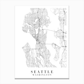 Seattle Washington Street Map Minimal Canvas Print