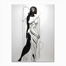 Woman In Black And White 2 Canvas Print