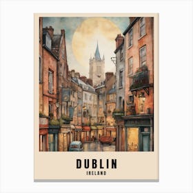 Dublin City Ireland Travel Poster (30) Canvas Print