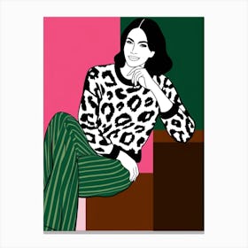 Woman In Leopard Sweater Toile