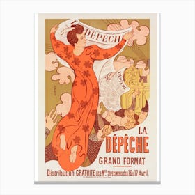 Poster For La D�p�che De Toulouse Vintage Canvas Print