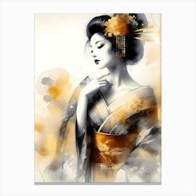 Japan Traditional Geisha Illustration By Ad 115 Canvas Print