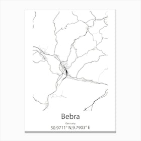 Bebra,Germany Minimalist Map Canvas Print