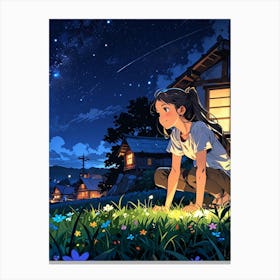 Night Sky Anime aesthetic 12 Canvas Print