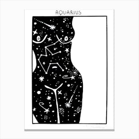 Celestial Bodies Aquarius Canvas Print