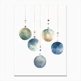 Blue Watercolor Ornaments Canvas Print