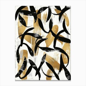 Abstract Gold And Black Painting 21 Canvas Print