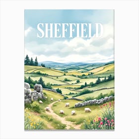 Sheffield Retro Vintage Travel V 02 Canvas Print