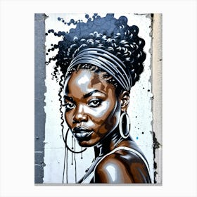 Graffiti Mural Of Beautiful Black Woman 349 Canvas Print