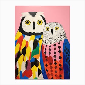 Colourful Kids Animal Art Snowy Owl 3 Canvas Print