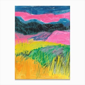 Landscape With Pink Sky Canvas Print