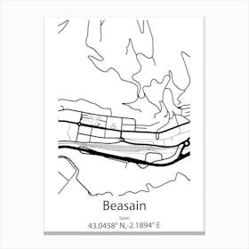 Beasain,Spain Minimalist Map Canvas Print