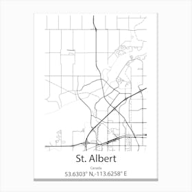 St Albert,Canada Minimalist Map Canvas Print