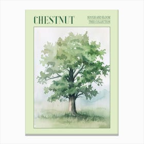 Chestnut Tree Atmospheric Watercolour Painting 6 Poster Canvas Print