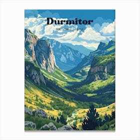 Durmitor National Park Montenegro Dinaric Alps Digital Travel Art Canvas Print