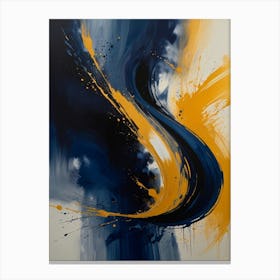 Blue And Yellow Abstract Painting Canvas Print