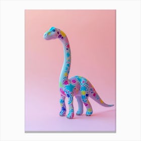 Dotted Brontiosaurus Toy Dinosaur Portrait Canvas Print