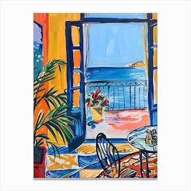 French Doors To The Sea Canvas Print