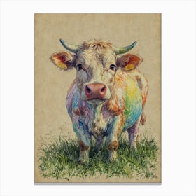 Colorful Cow Canvas Print