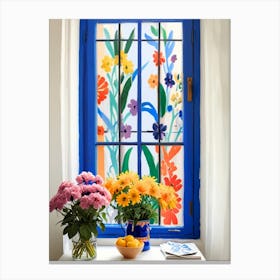 Window With Flowers Canvas Print