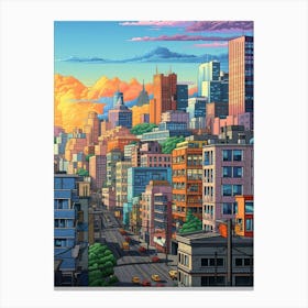 Cityscape Pixel Art 4 Canvas Print