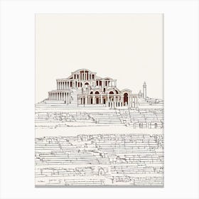 Ephesus Archaeological Site Turkey Boho Landmark Illustration Canvas Print
