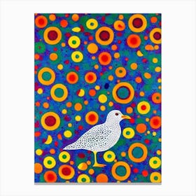 Seagull Yayoi Kusama Style Illustration Bird Canvas Print
