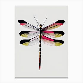 Four Spotted Skimmer Dragonfly Abstract Line Drawing 1 Canvas Print