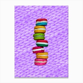 Sweet knits - Macaron Purple Canvas Print