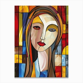 Stained Glass Of A Woman Canvas Print