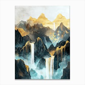 Rwenzori's Golden Peaks - Aerial Elegance Canvas Print