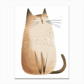 Khao Manee Cat Clipart Illustration 2 Canvas Print