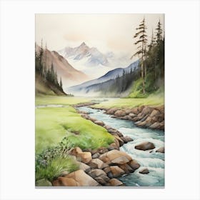 River In The Mountains.6 Canvas Print