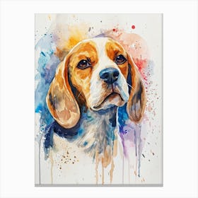 Beagle Watercolor Painting 1 Canvas Print