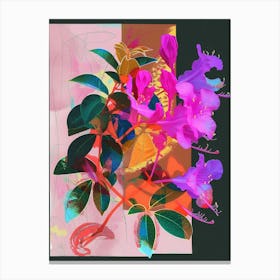 Bougainvillea 4 Neon Flower Collage Canvas Print