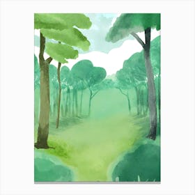 Watercolor Forest green Canvas Print