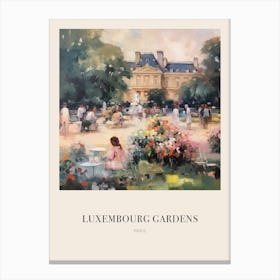 Luxembourg Gardens Paris 2 Vintage Cezanne Inspired Poster Canvas Print