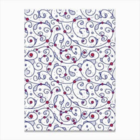 Swirls And Swirls — Iznik Turkish pattern, floral decor Canvas Print
