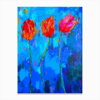 Three Tulips Canvas Print