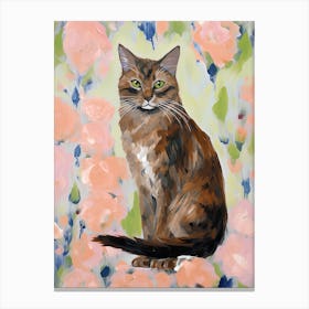 A Somali Cat Painting, Impressionist Painting 3 Canvas Print