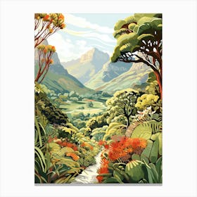 Kirstenbosch Botanical Gardens South Africa Modern Illustration  Canvas Print