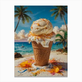 Ice Cream On The Beach Canvas Print