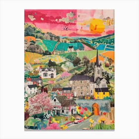 Devon   Retro Collage Style 2 Canvas Print