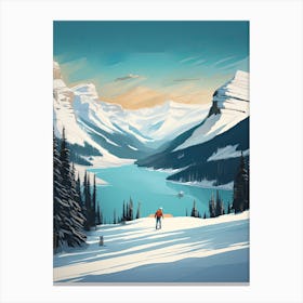 Lake Louise Ski Resort   Alberta, Canada, Ski Resort Illustration 0 Simple Style Canvas Print