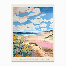 Poster Of Holkham Bay Beach, Norfolk, Matisse And Rousseau Style 2 Canvas Print