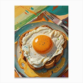 Fried Egg On Toast no1 Canvas Print