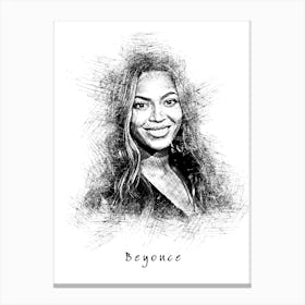 Beyonce Sketch Canvas Print